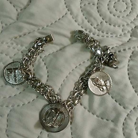 Vintage Jewelry - Vintage Estate 42.9 gms Elco Charm Bracelet .925